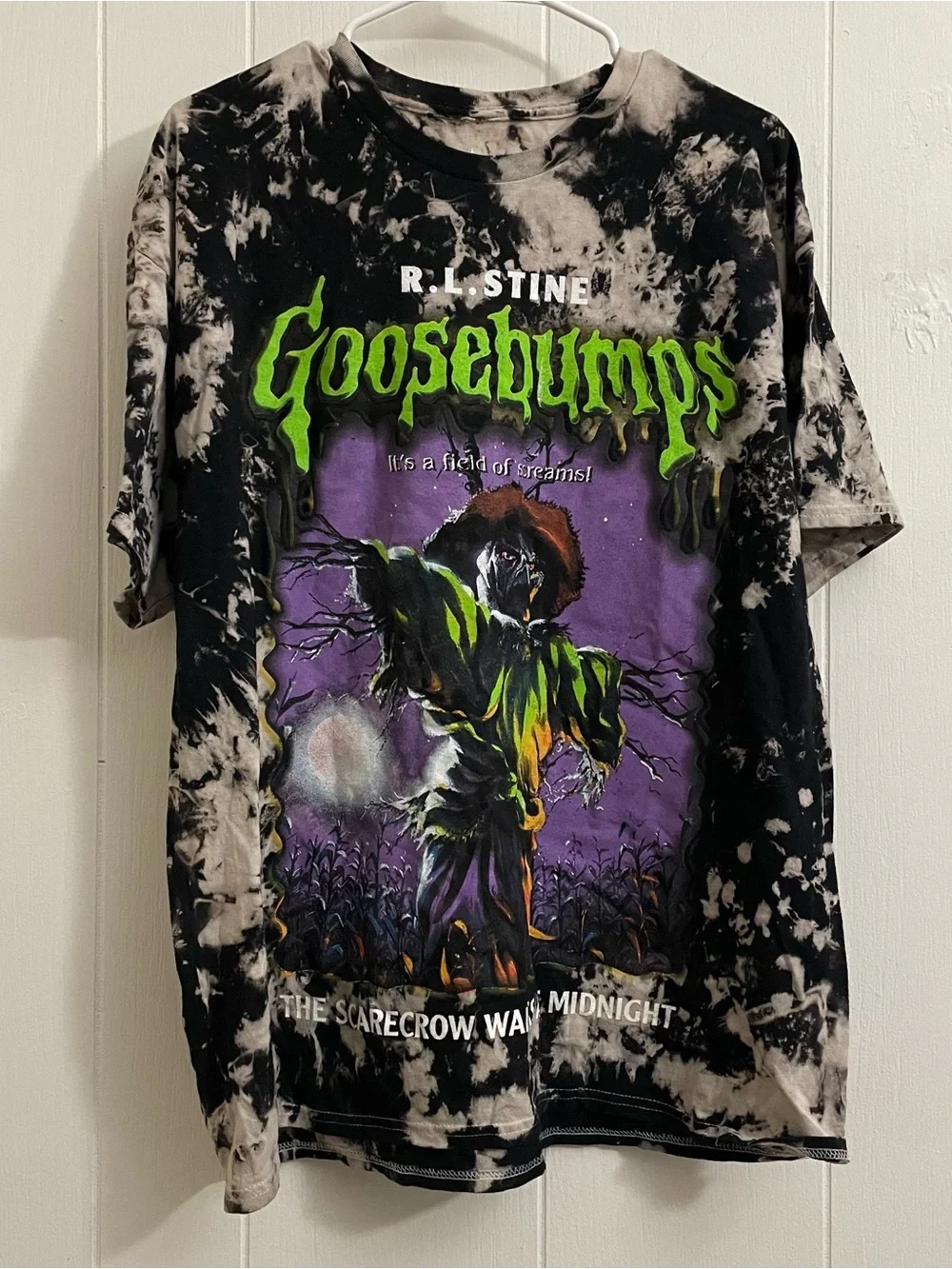 NWT Goosebumps Scarecrow Graphic Tee - Black Tie-Dye - Picture 1 of 5